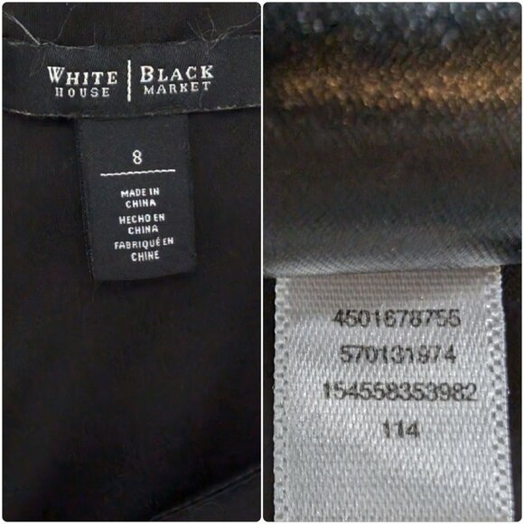 WHBM Sheath Cocktail Dress Solid Black Ponte Sleeveless Knee Length Size 8 - Picture 6 of 11